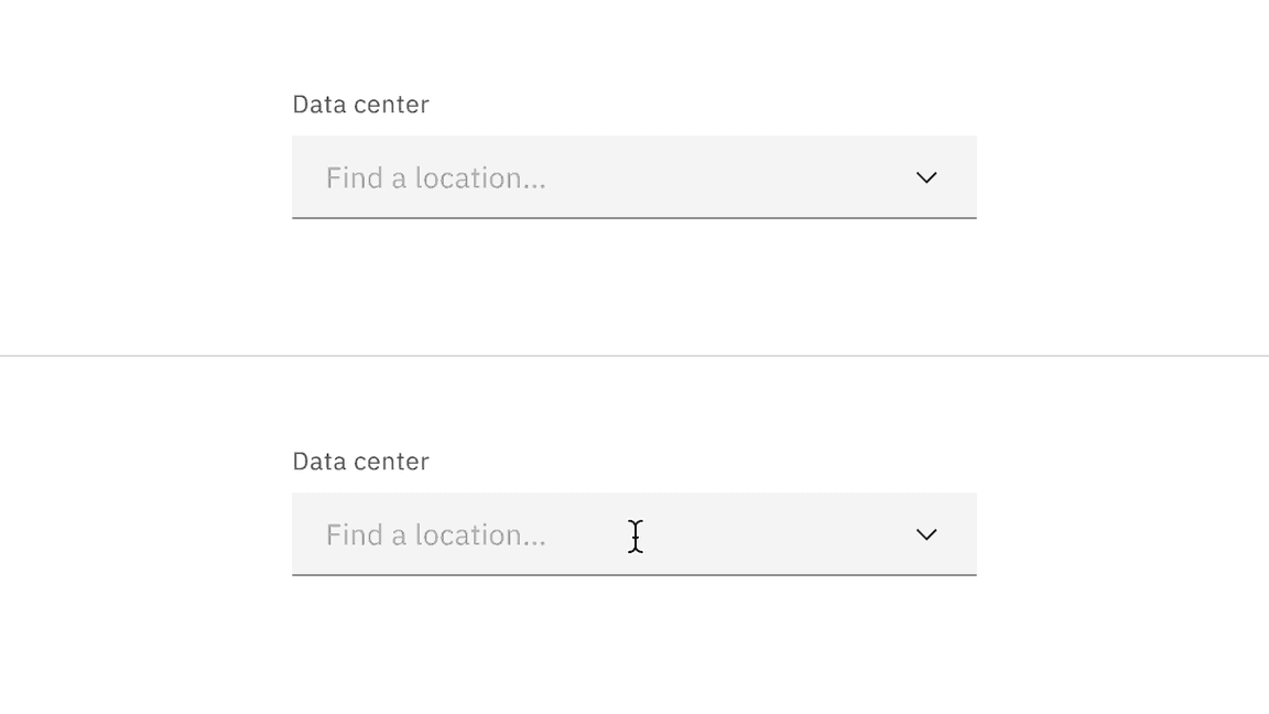 Combo box closed enabled and hover states.
