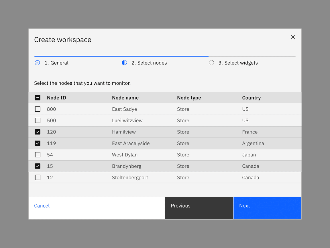 Progress modal example