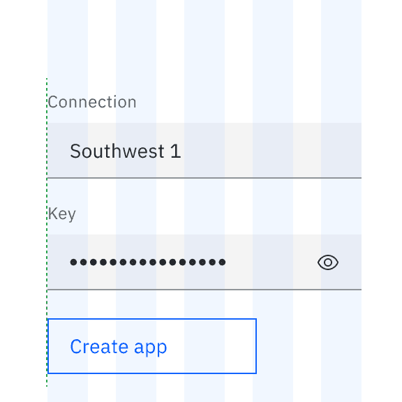 Example of a fixed width button’s non-hanging alignment.