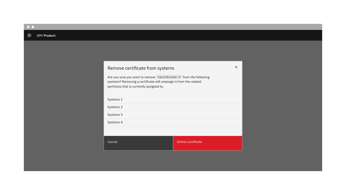 Danger button in the context of a product UI.