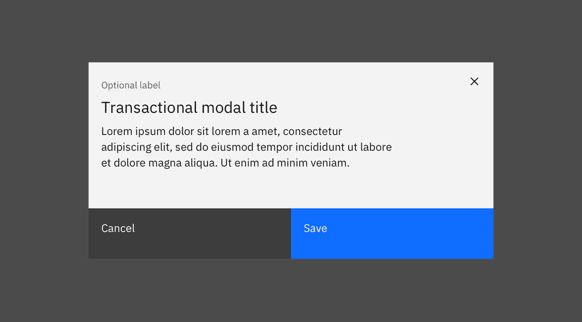 Example of cancel in a modal