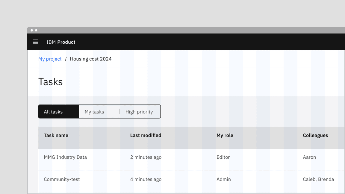 An example of a content-driven width content switcher.